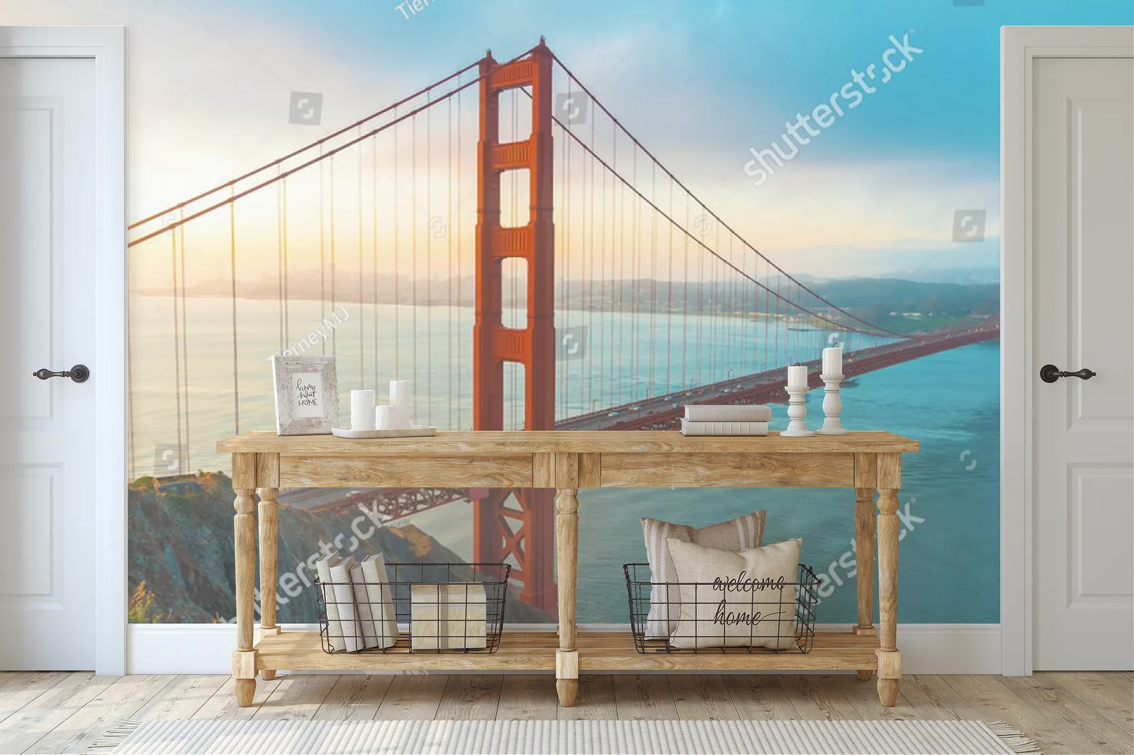 Poranny blask golden gate w malowniczym Marin