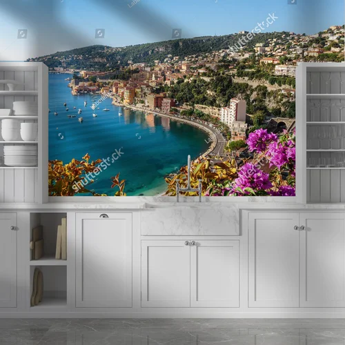 Panoramiczny widok Côte d'Azur przy Villefranche-sur-Mer