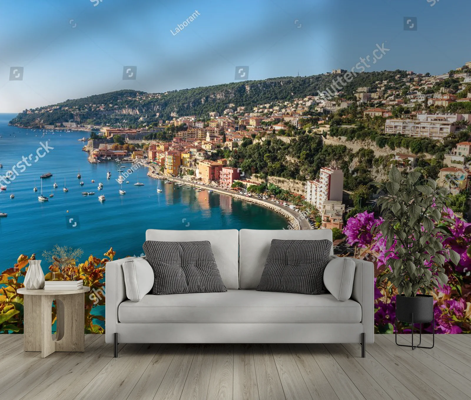 Panoramiczny widok Côte d'Azur przy Villefranche-sur-Mer