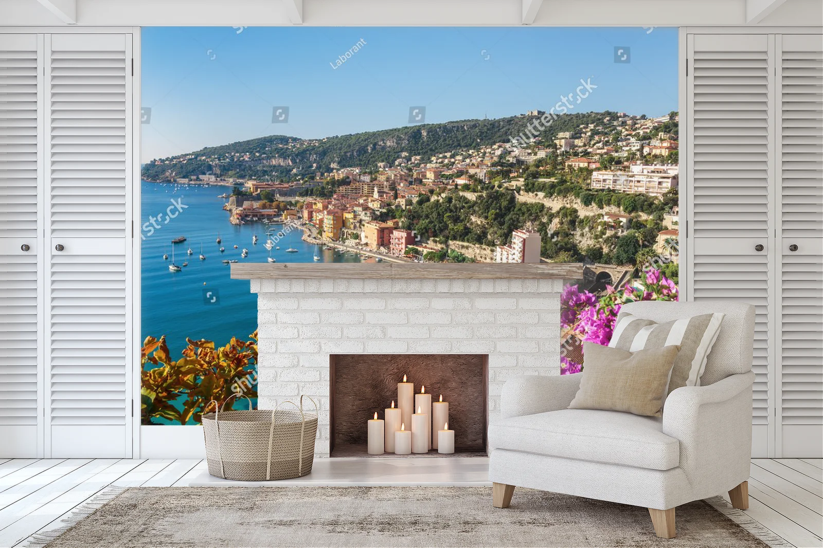 Panoramiczny widok Côte d'Azur przy Villefranche-sur-Mer