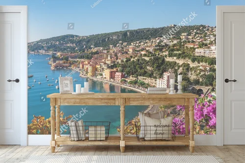 Panoramiczny widok Côte d'Azur przy Villefranche-sur-Mer