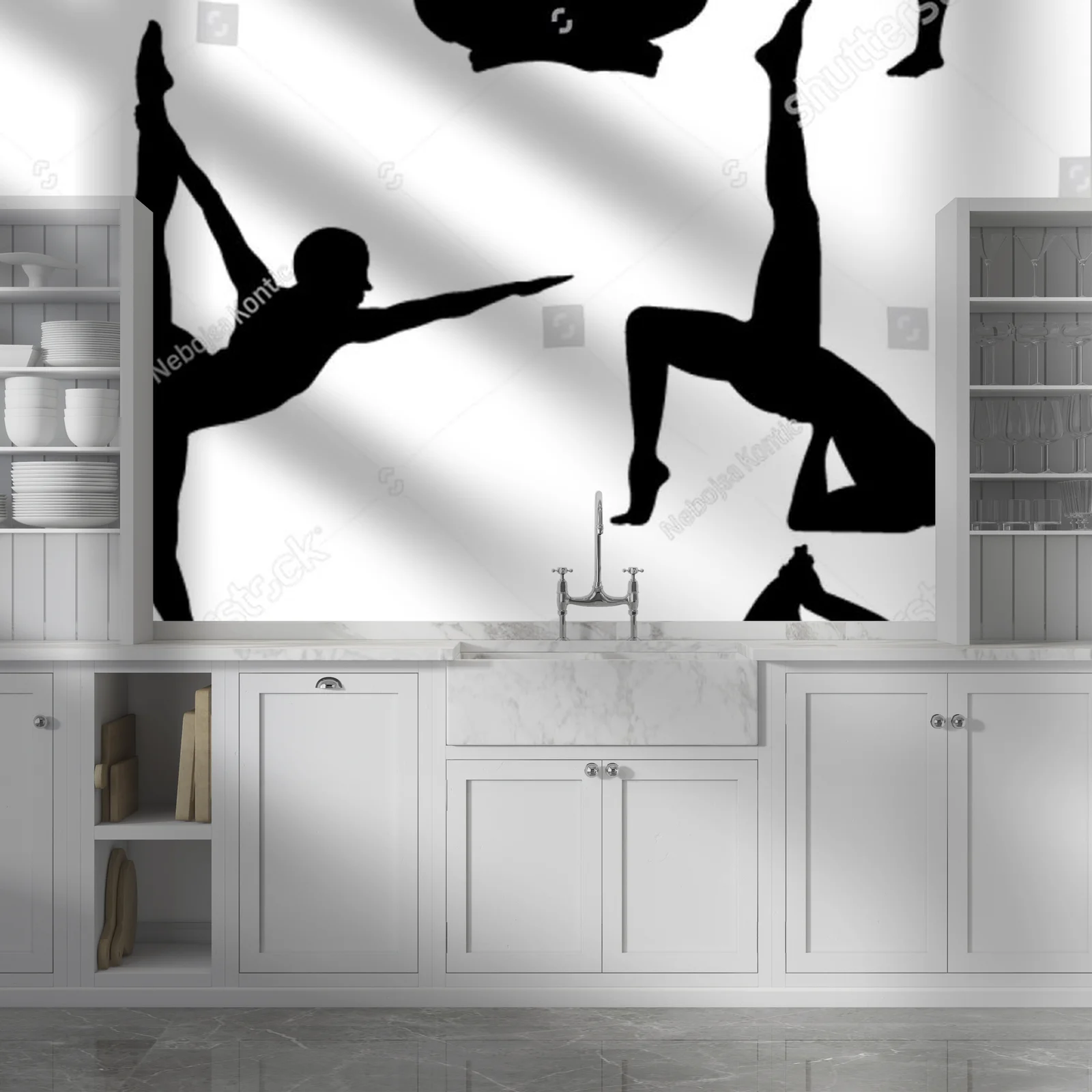 Joga w harmonijnych sylwetkach na tle natury