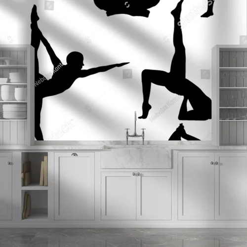 Joga w harmonijnych sylwetkach na tle natury