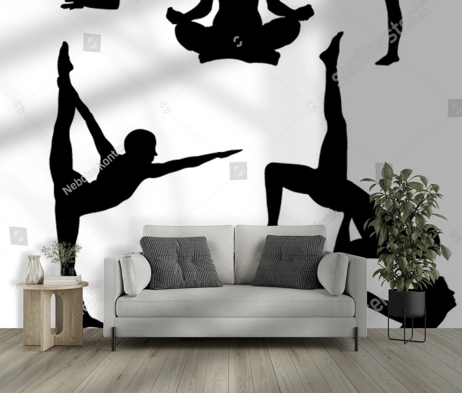 Joga w harmonijnych sylwetkach na tle natury