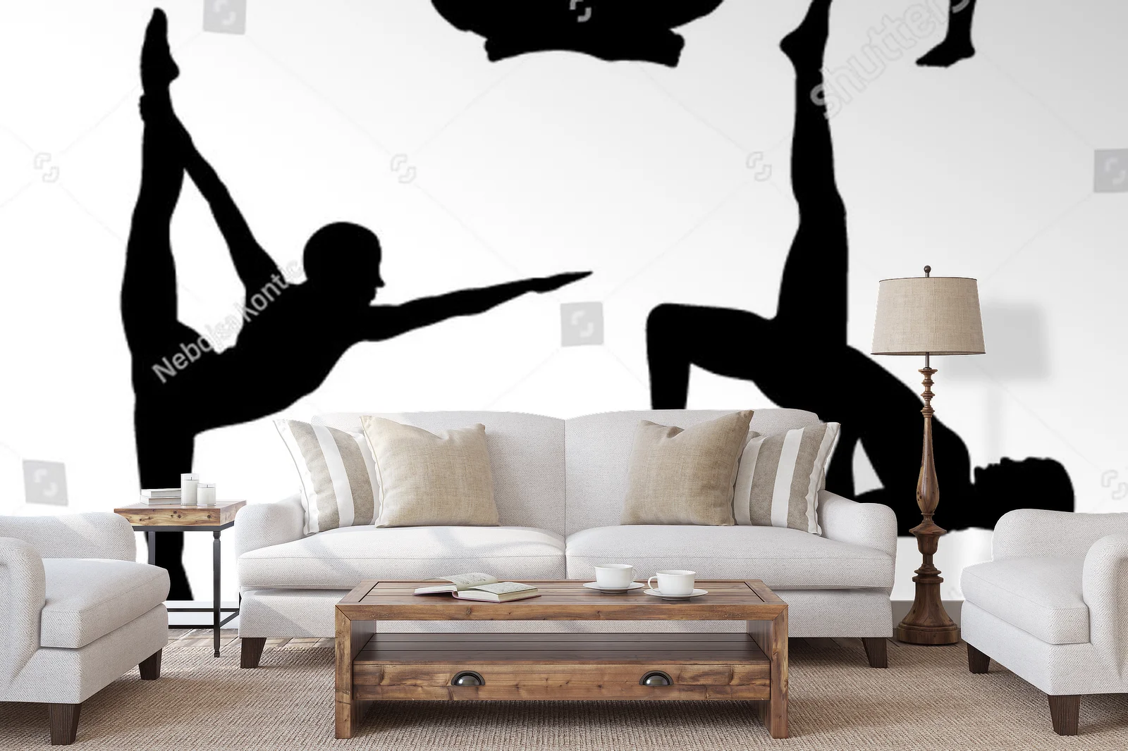 Joga w harmonijnych sylwetkach na tle natury