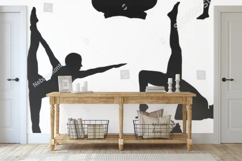 Joga w harmonijnych sylwetkach na tle natury