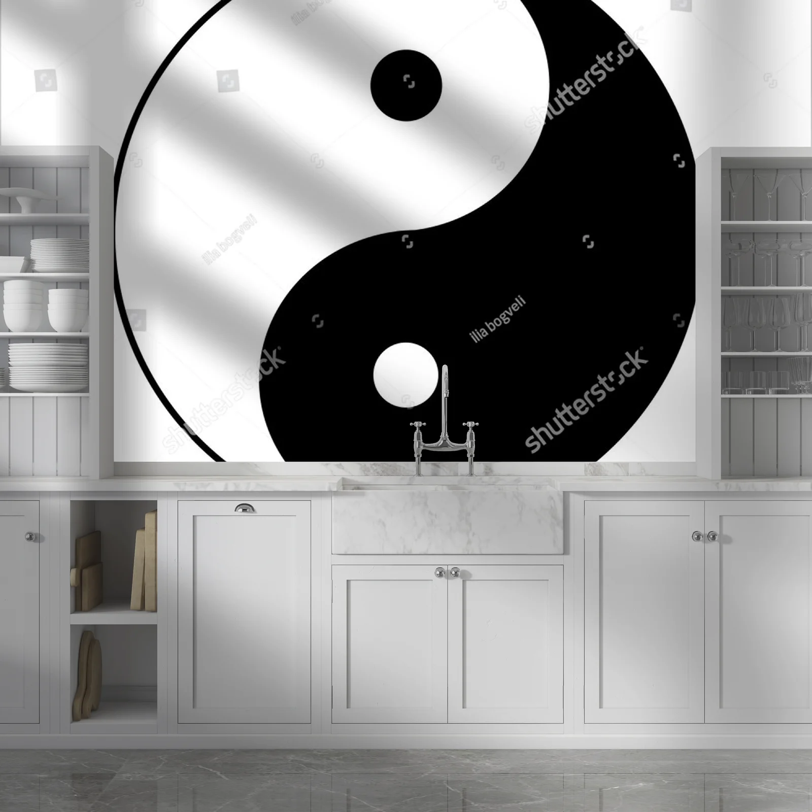 Harmonia yin-yang w delikatnych odcieniach