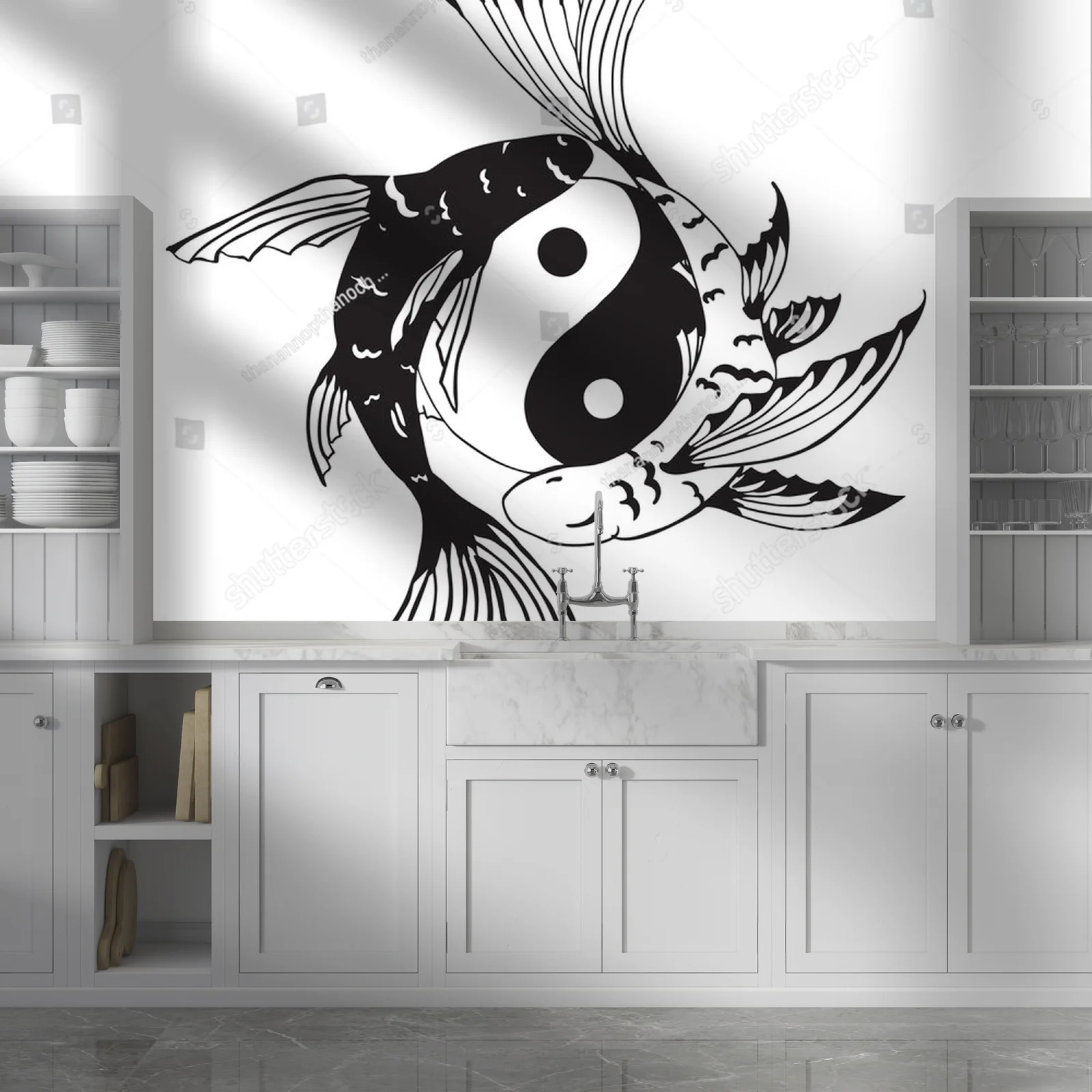 Harmonijna kompozycja ryb yin-yang