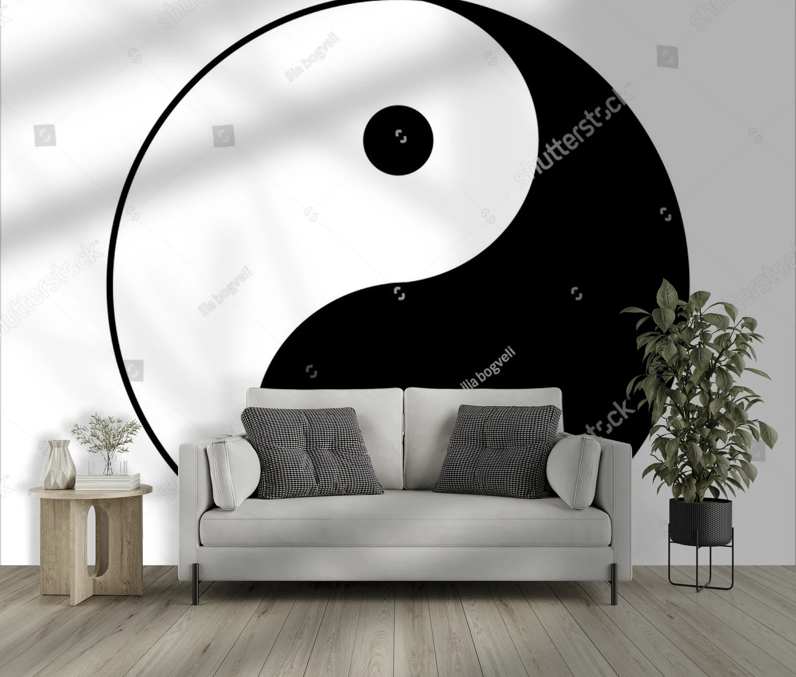 Harmonia yin-yang w delikatnych odcieniach