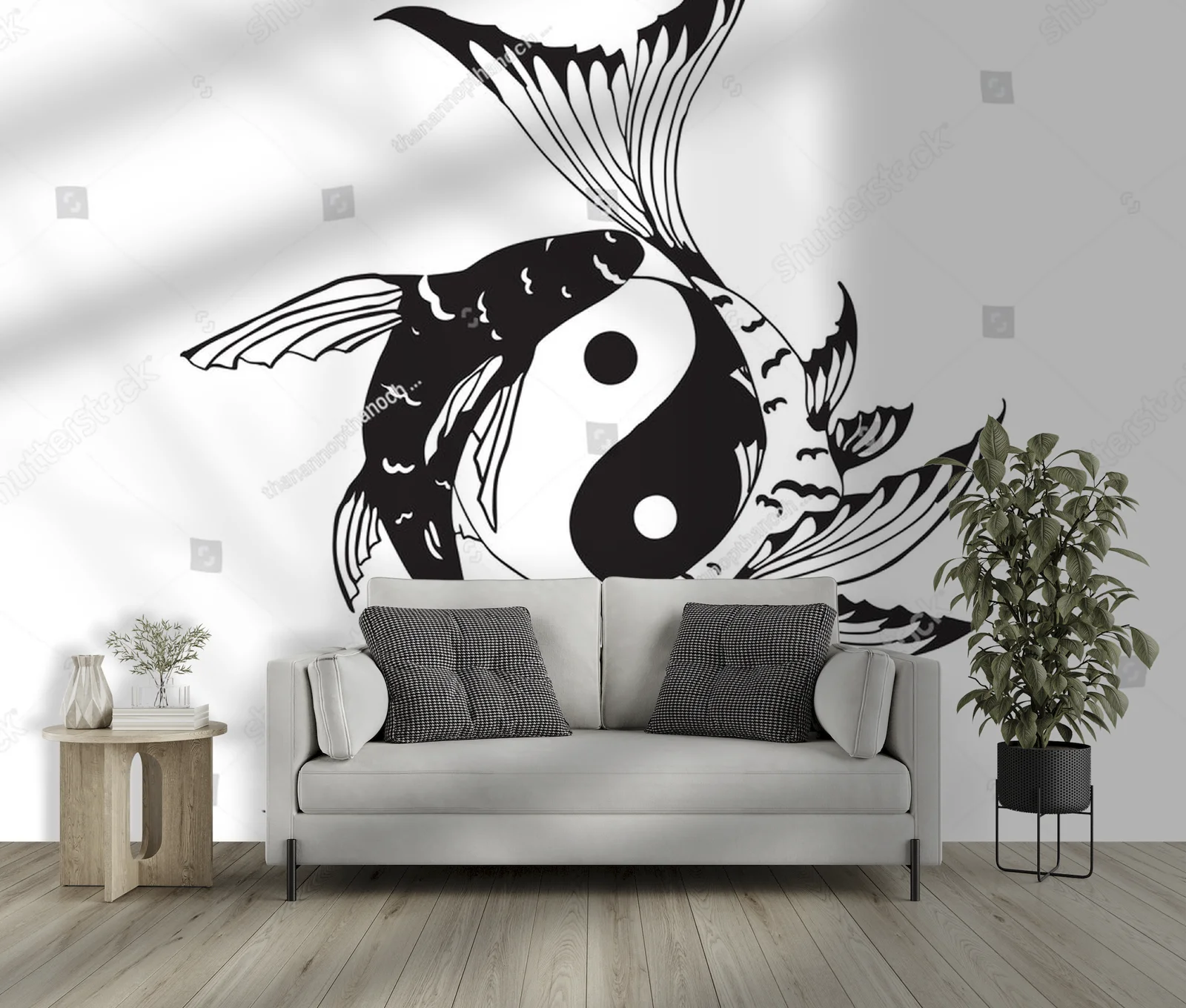 Harmonijna kompozycja ryb yin-yang