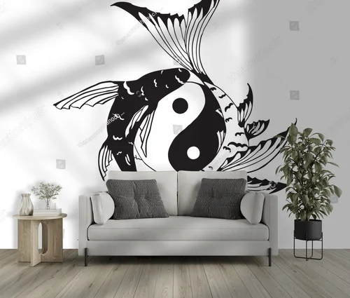 Harmonijna kompozycja ryb yin-yang