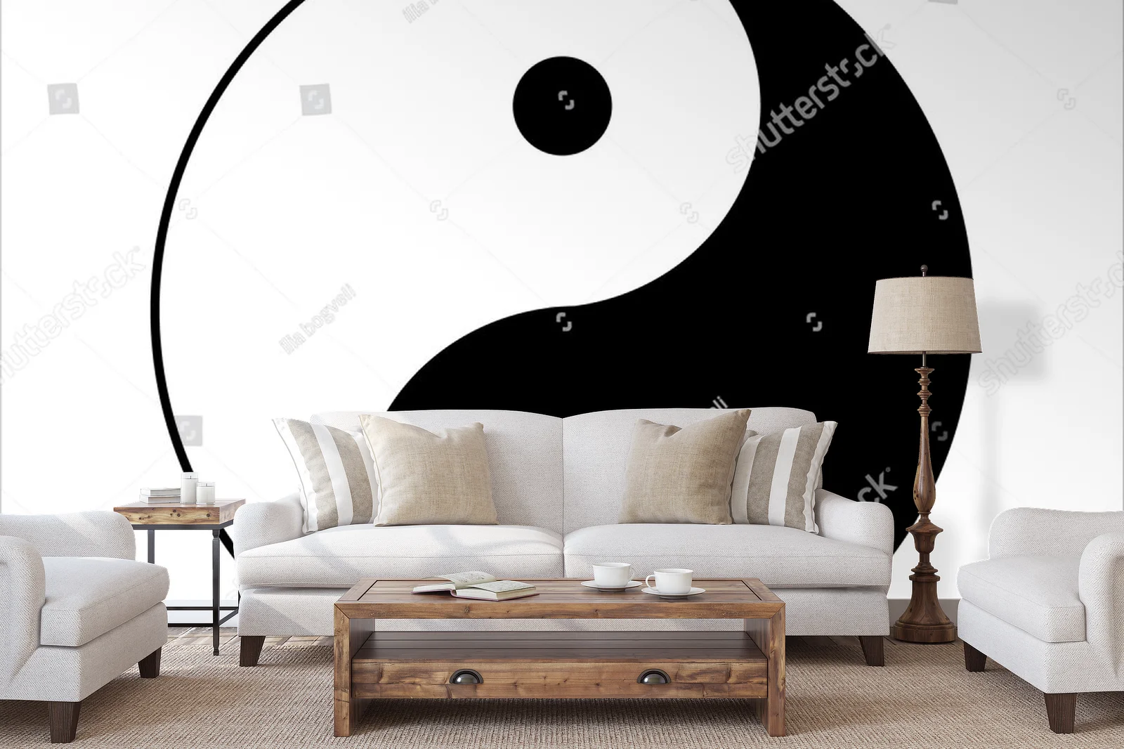 Harmonia yin-yang w delikatnych odcieniach