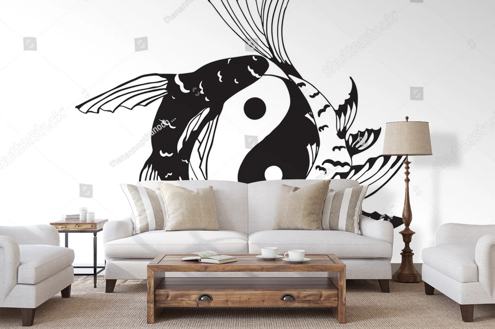 Harmonijna kompozycja ryb yin-yang
