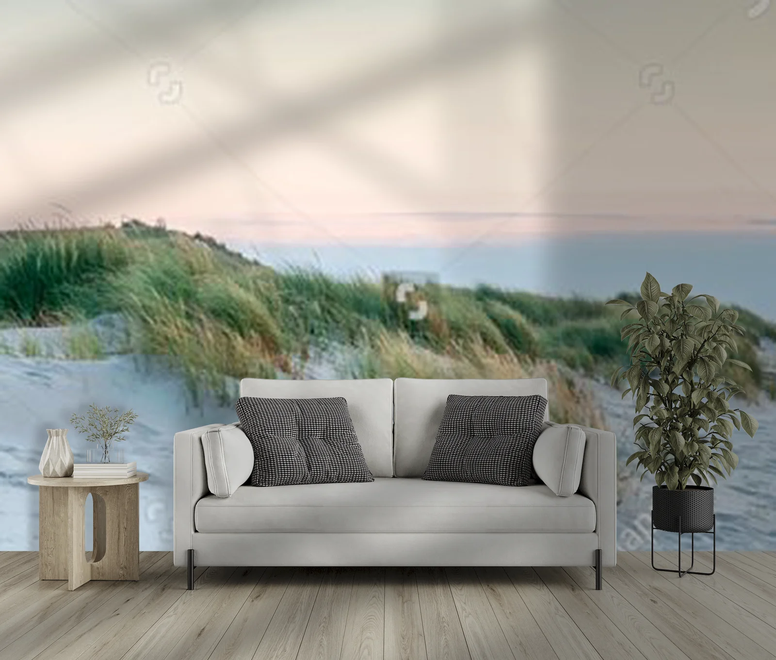 Panoramiczny widok latarni morskiej na wyspie Sylt
