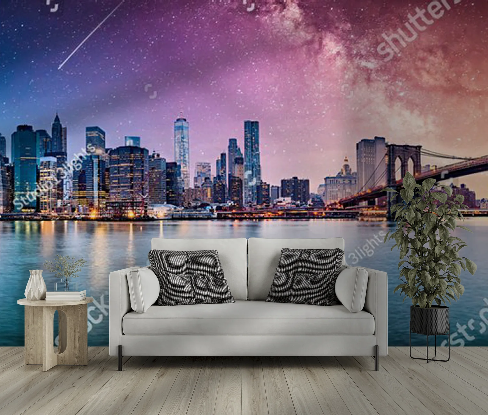 Soczyste panoramy Manhattanu w zachodzącym słońcu
