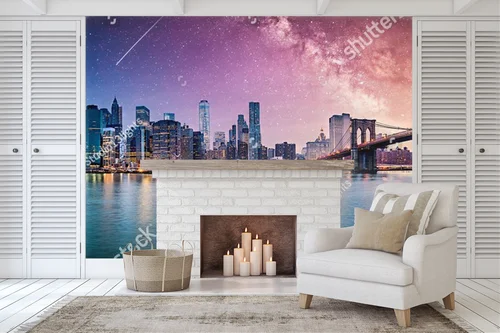 Soczyste panoramy Manhattanu w zachodzącym słońcu