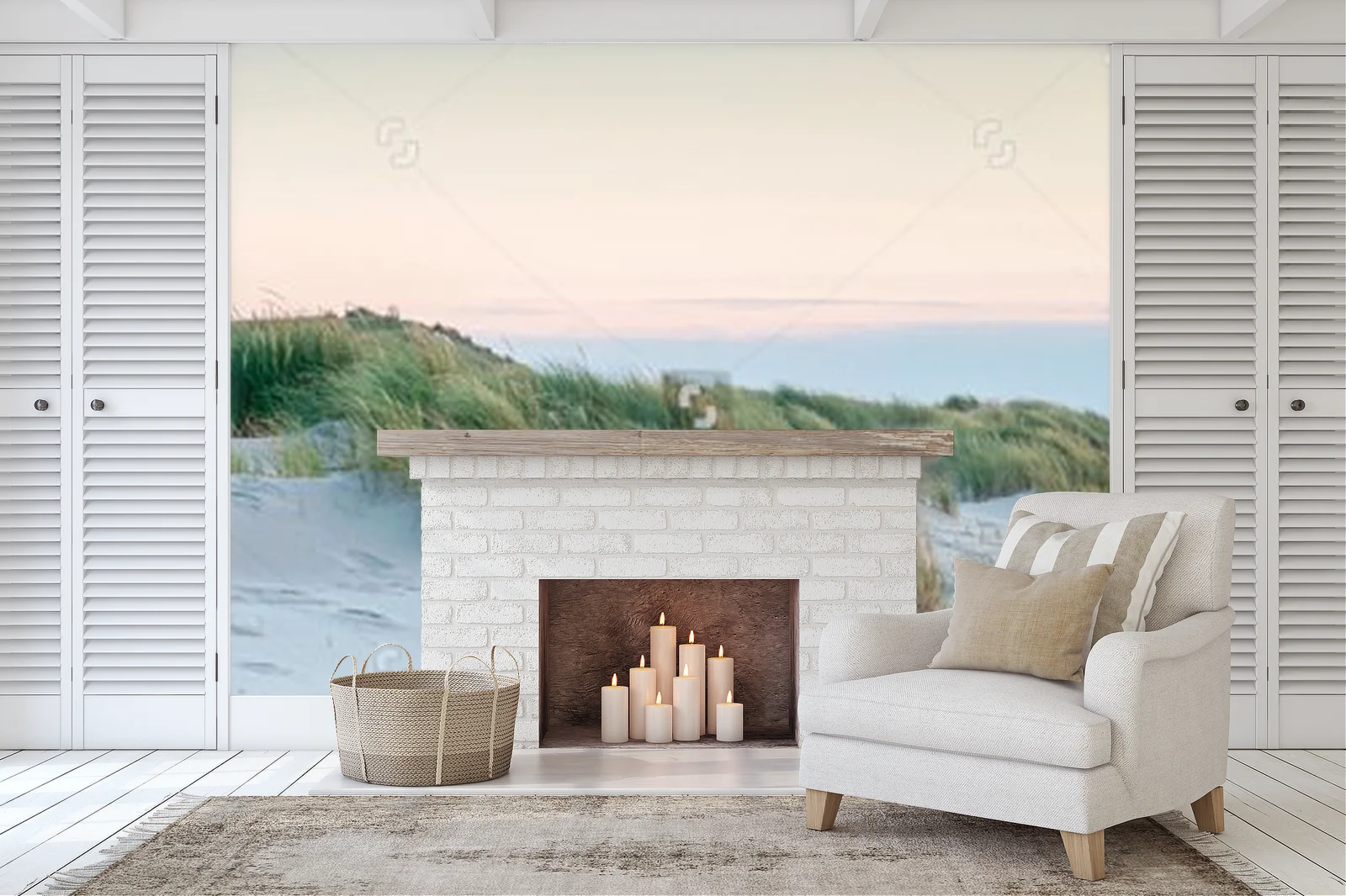 Panoramiczny widok latarni morskiej na wyspie Sylt