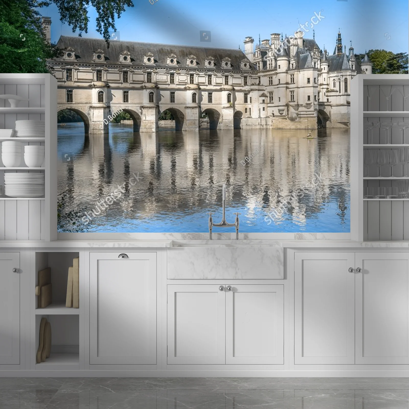Czarujący zamek Chenonceau w pastelowych tonach