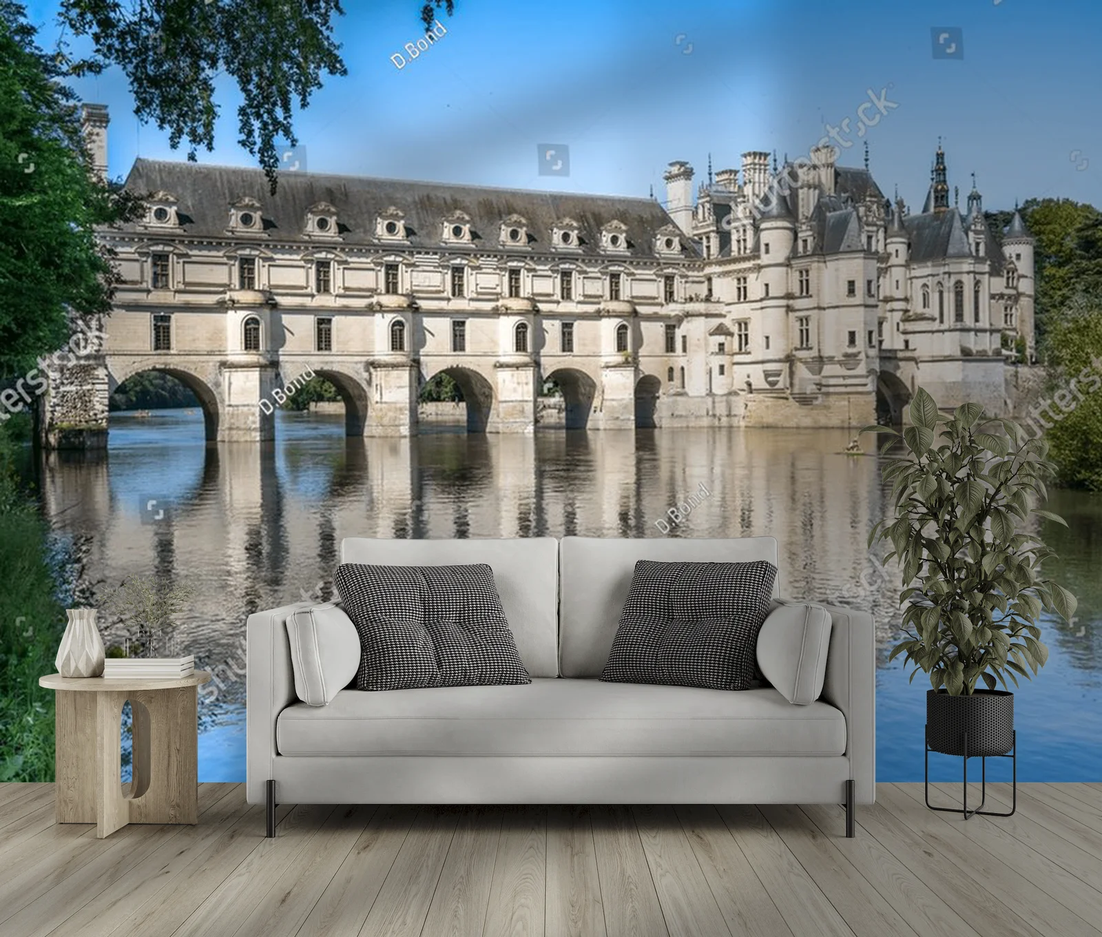 Czarujący zamek Chenonceau w pastelowych tonach
