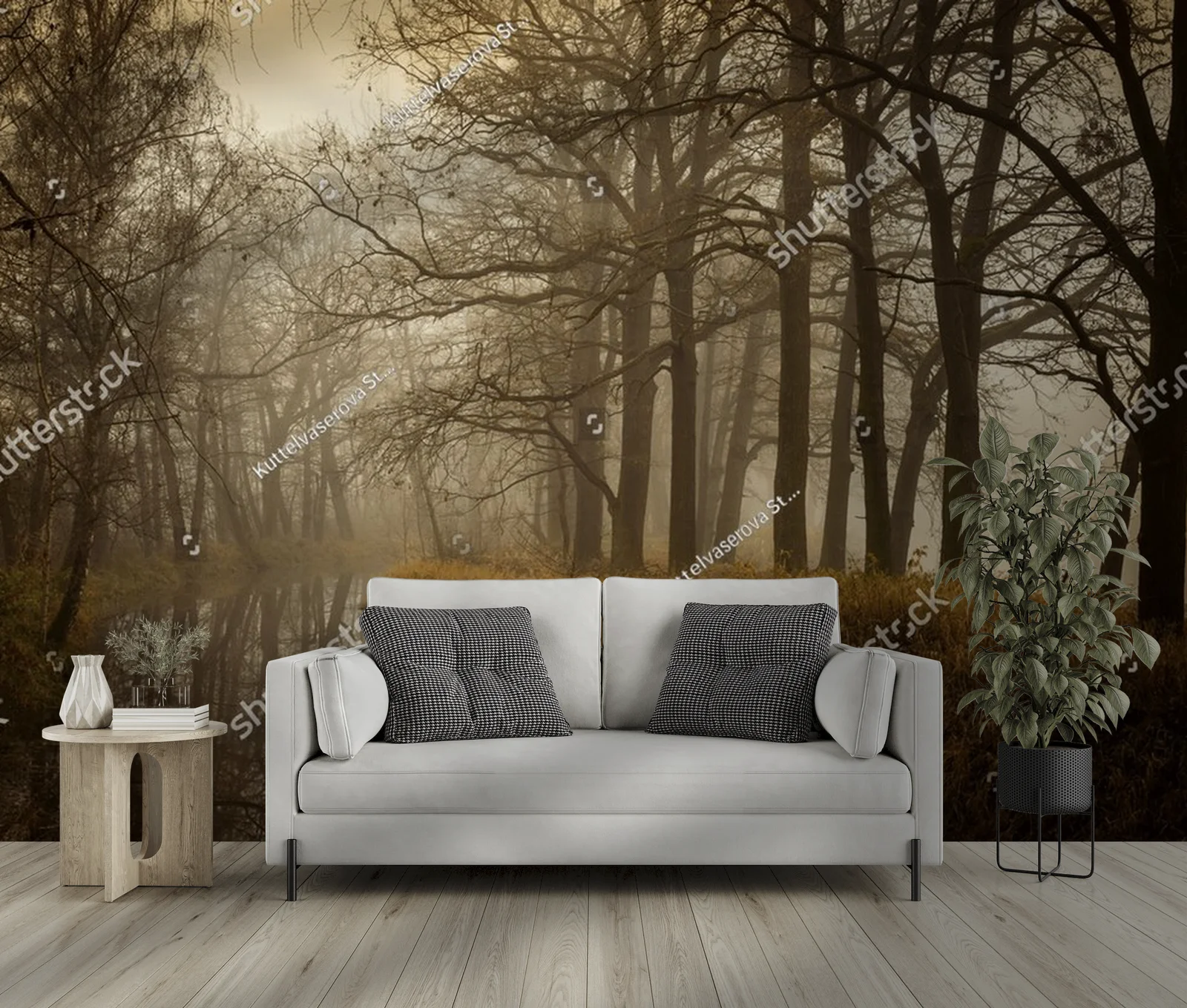 Misty Autumn Landscape by a Serene River