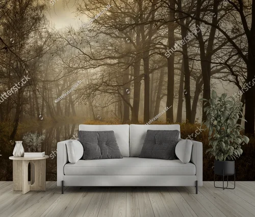 Misty Autumn Landscape by a Serene River