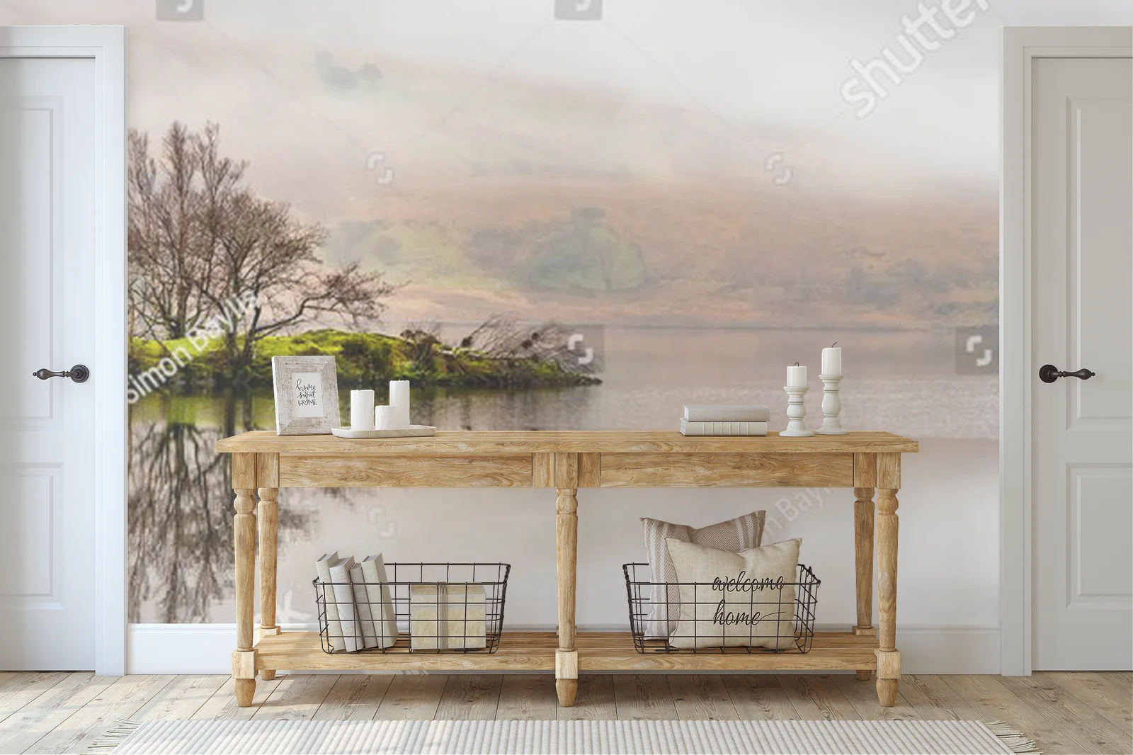 Wyspa na Crummock Water w mistycznej aurze
