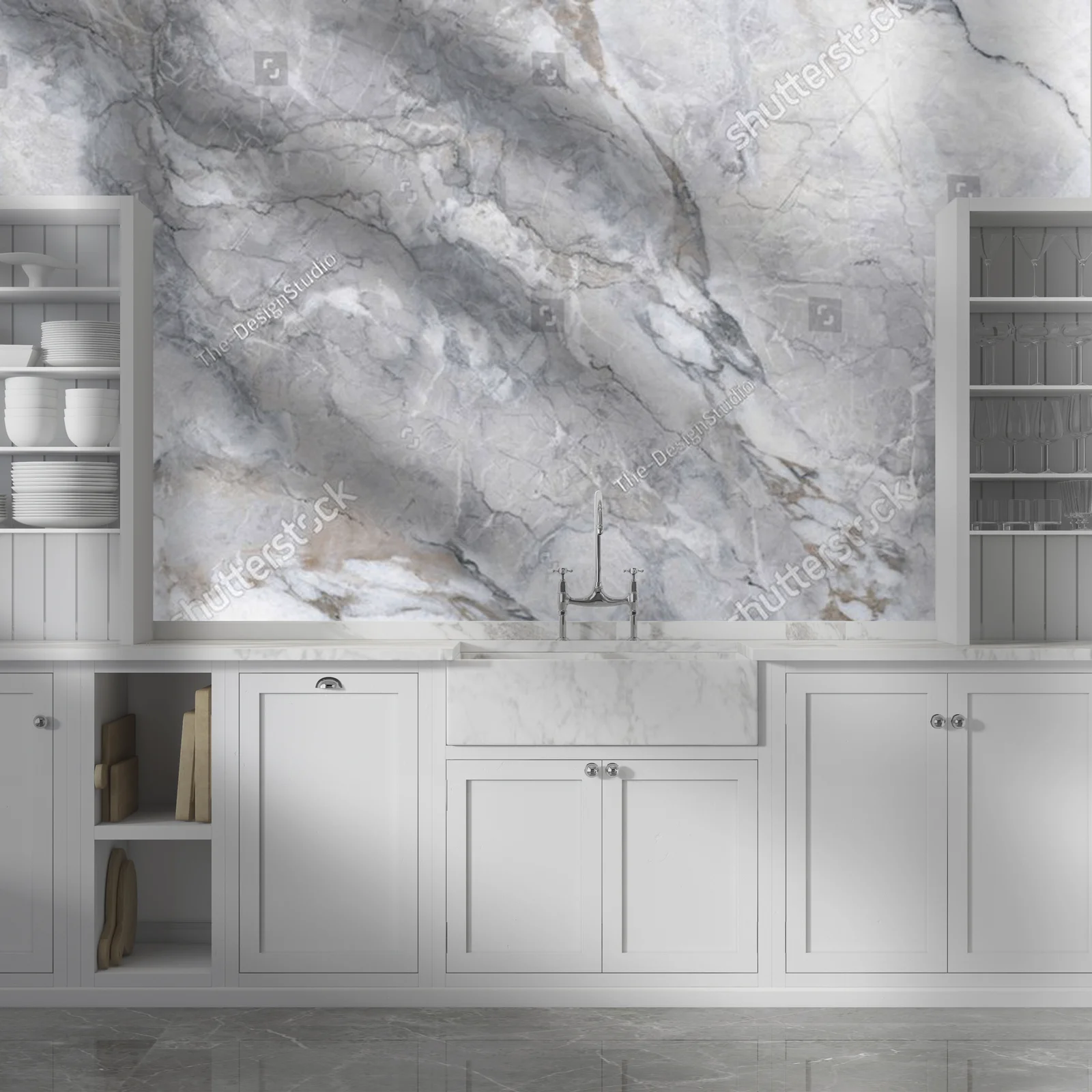 Elegancka kompozycja z naturalnym marmurem