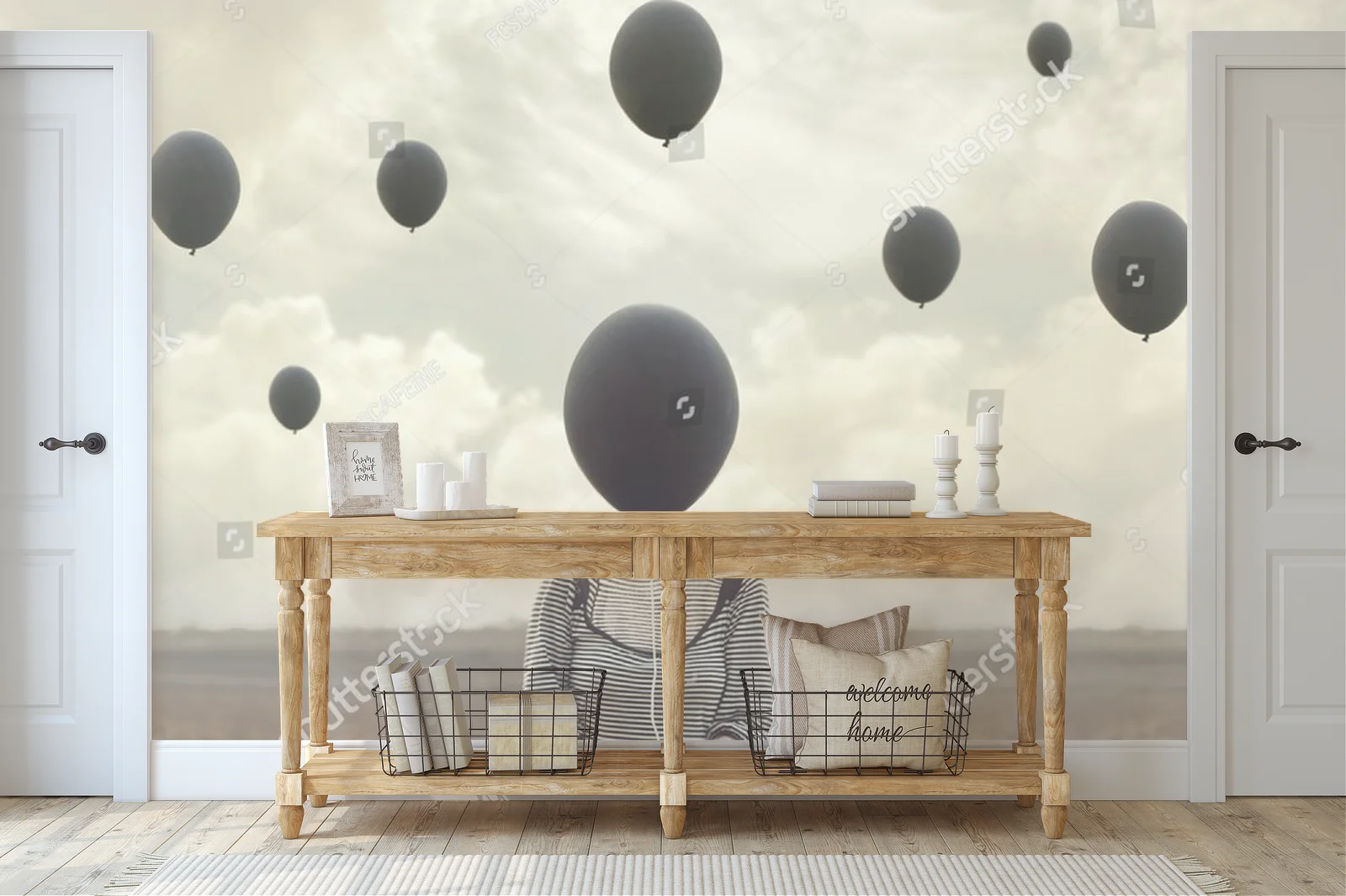 Surrealna podróż do świata marzeń z balonami