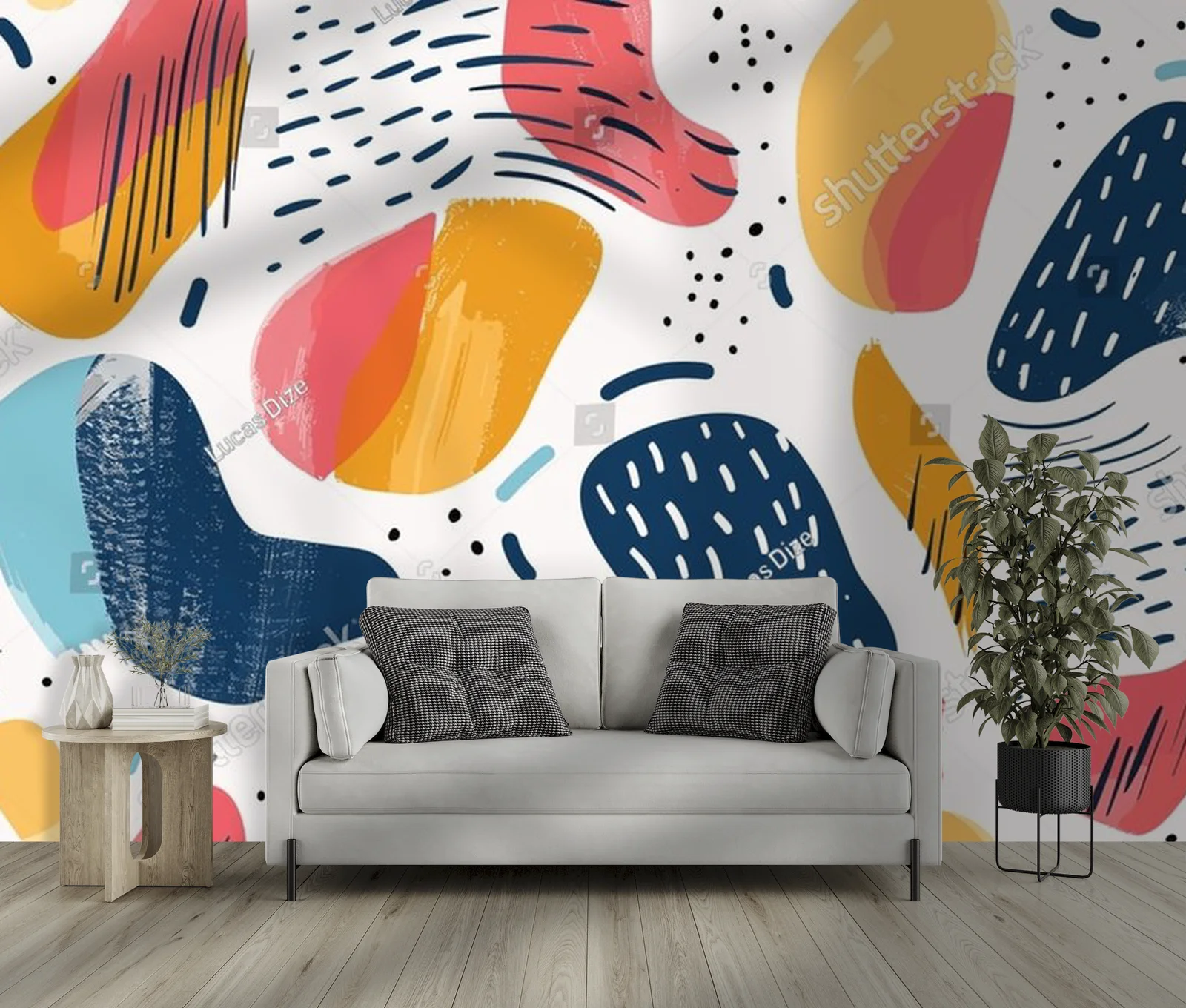 Nowoczesne geometryczne inspiracje w pastelowych tonach