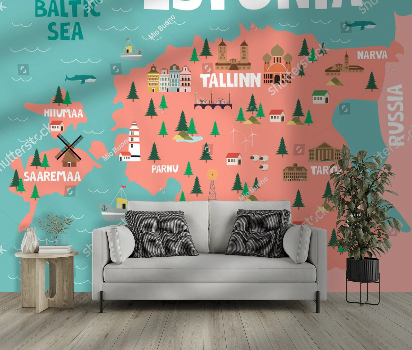 Ilustrowana mapa Estonii – przygoda w pastelowych barwach