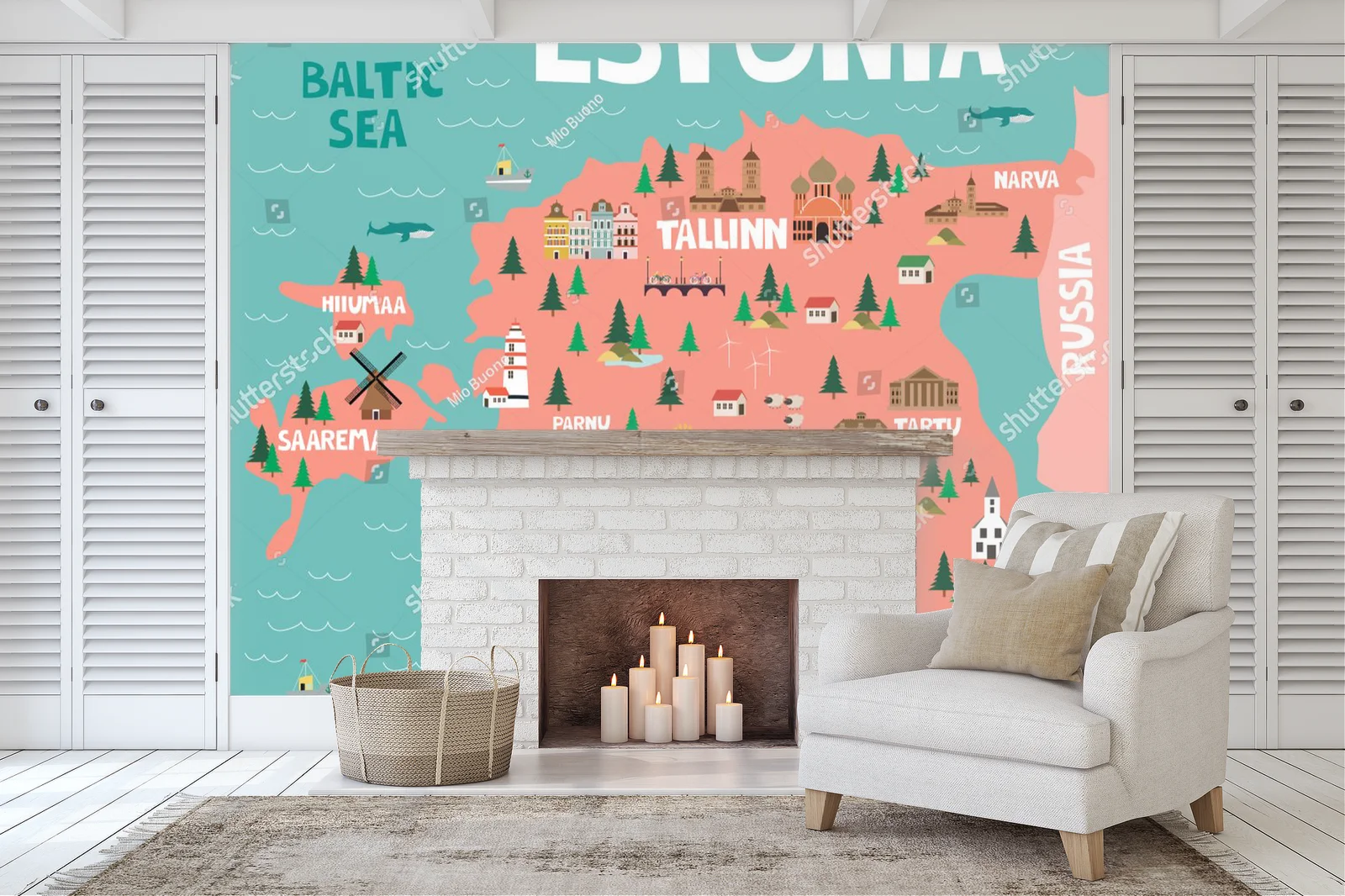Ilustrowana mapa Estonii – przygoda w pastelowych barwach