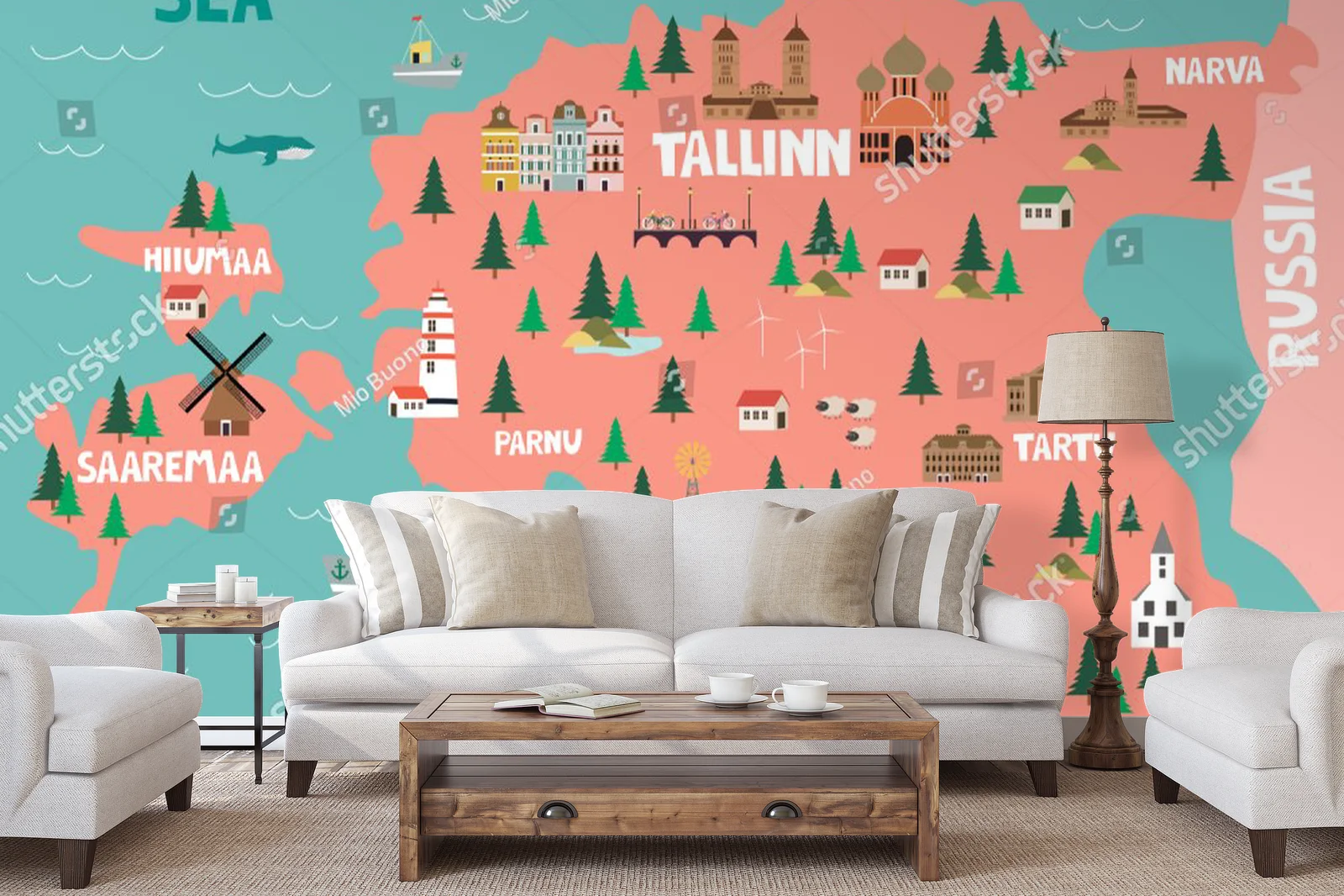 Ilustrowana mapa Estonii – przygoda w pastelowych barwach