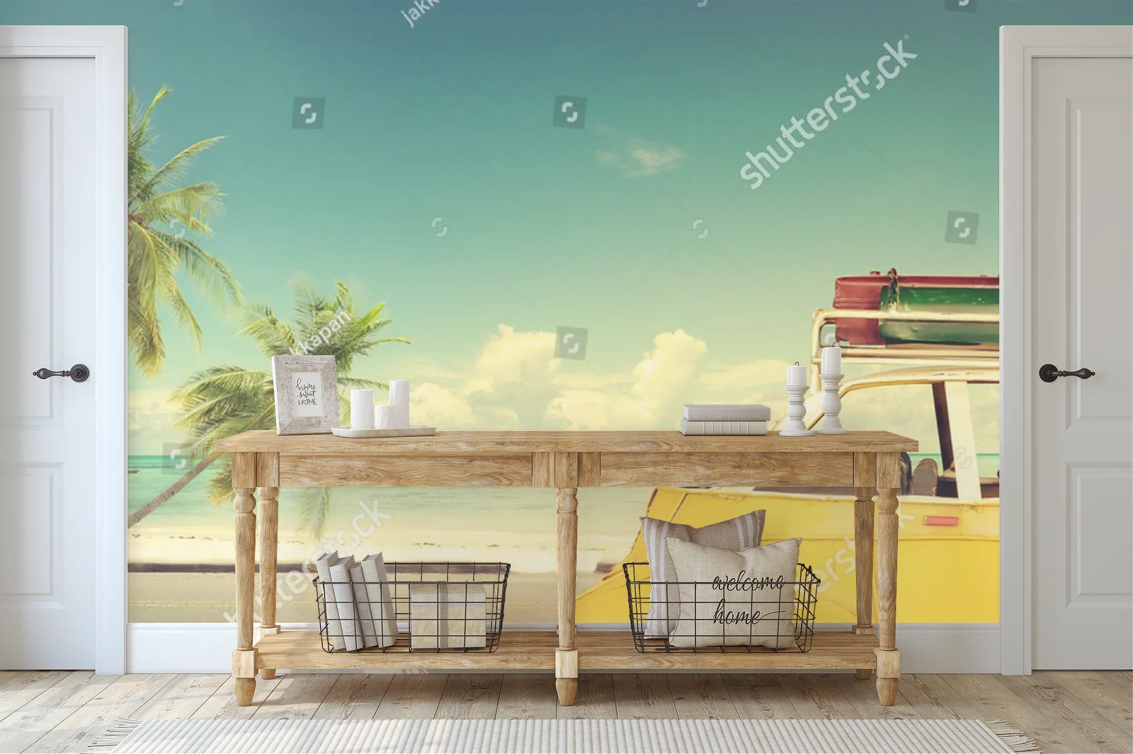 Wakacyjny raj: klasyczny samochód na plaży