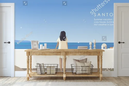 Nostalgiczne chwile na balkonie Santorini