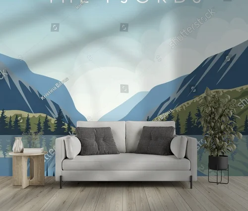Fjordowy krajobraz Norwegii w harmonijnych odcieniach