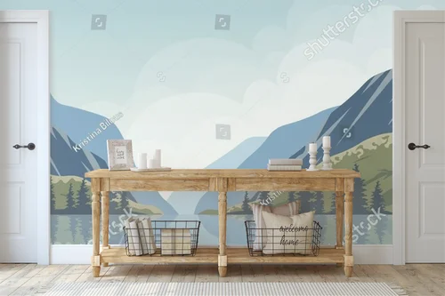 Fjordowy krajobraz Norwegii w harmonijnych odcieniach