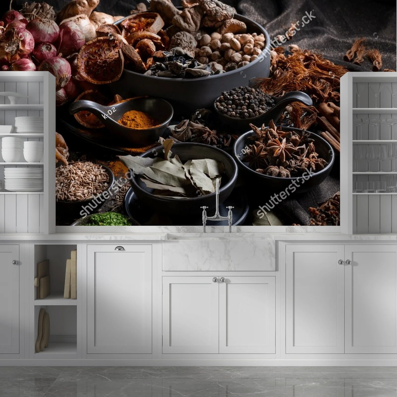 Aromatyczne zioła w ceramicznej kompozycji