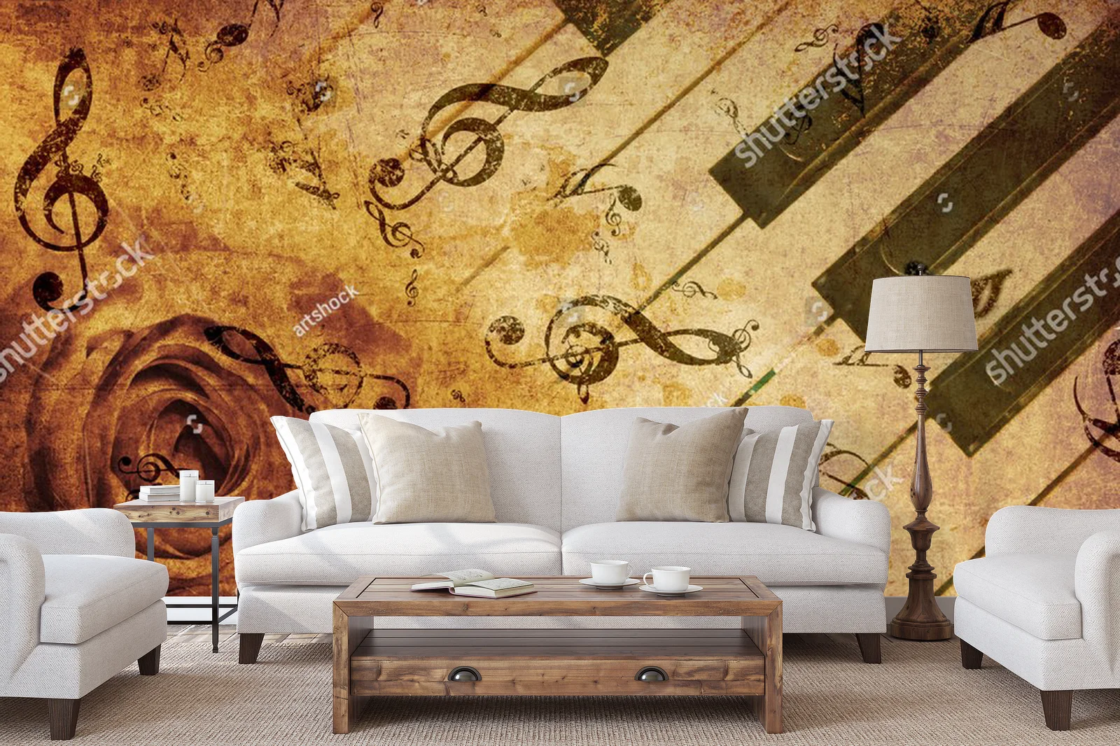 Grunge'owa róża i piano w vintage’owej harmonii