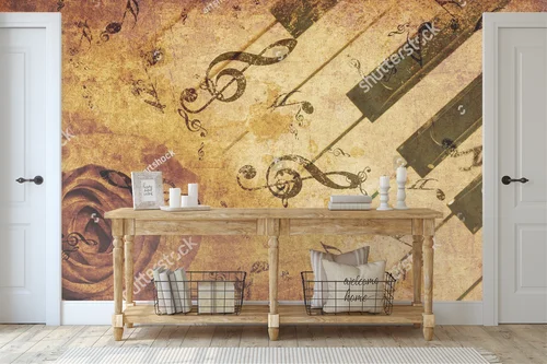Grunge'owa róża i piano w vintage’owej harmonii