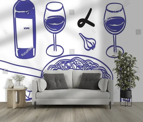 Czarujące wino i makaron w artystycznym stylu