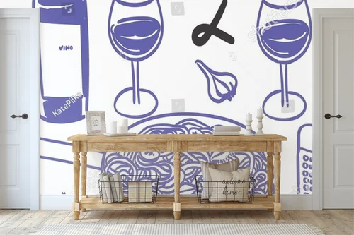 Czarujące wino i makaron w artystycznym stylu