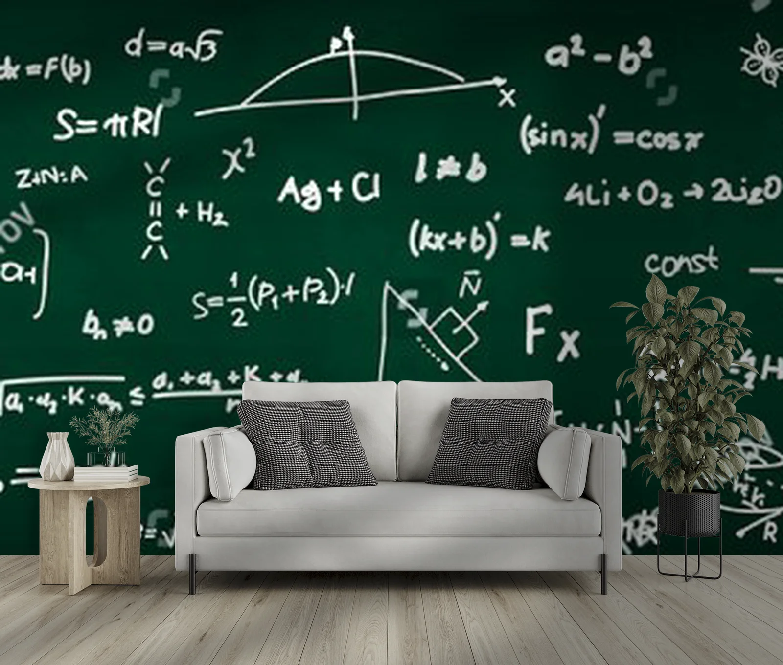 Geometryczne inspiracje na ciemnozielonym tle