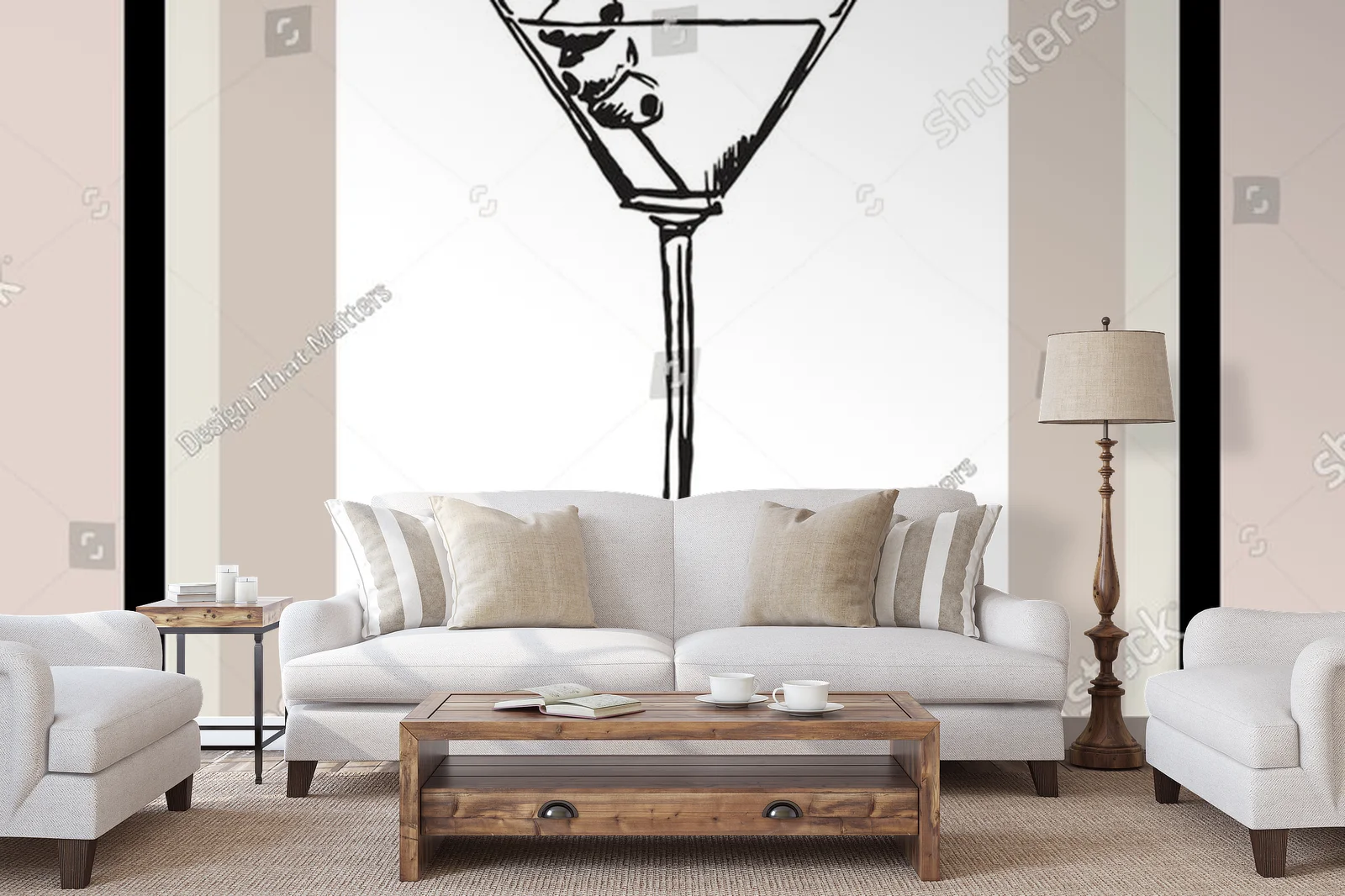 Elegancka ilustracja koktajli w pastelowych tonacjach