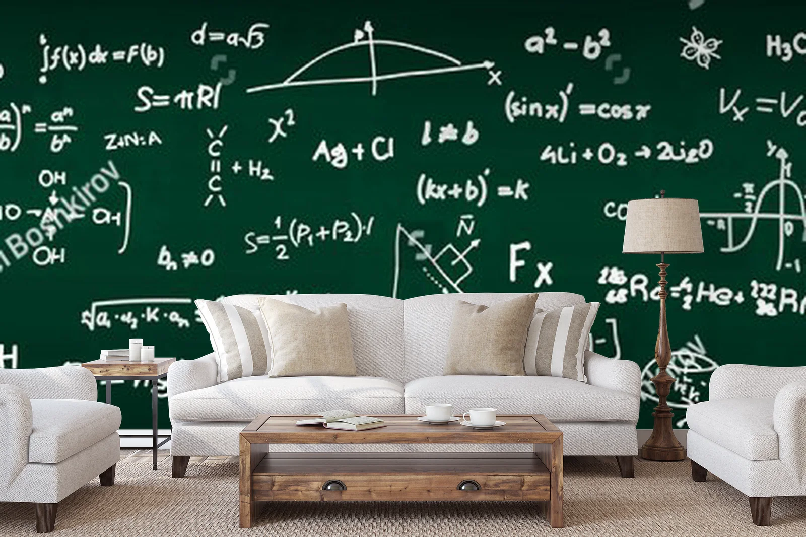 Geometryczne inspiracje na ciemnozielonym tle