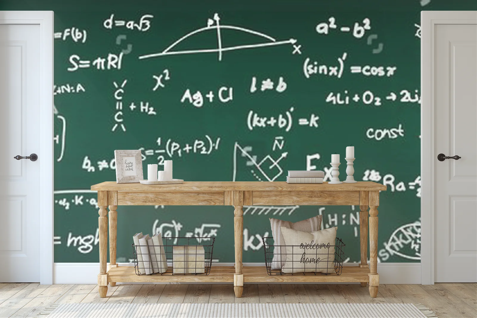 Geometryczne inspiracje na ciemnozielonym tle