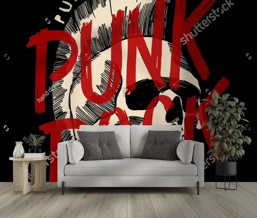 Punkowy czaszkowy styl w intensywnych odcieniach