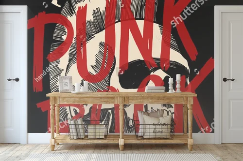 Punkowy czaszkowy styl w intensywnych odcieniach