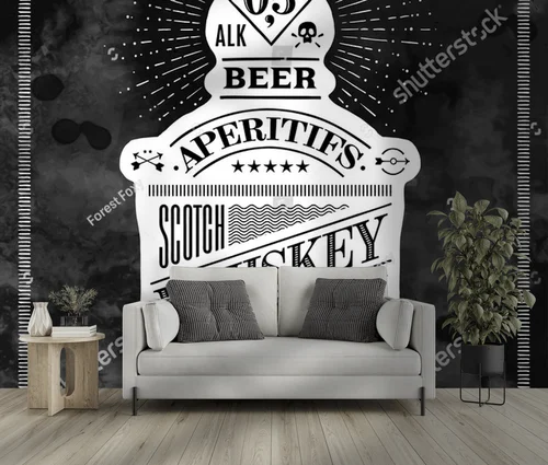Vintage urok alkoholi w monochromatycznych barwach