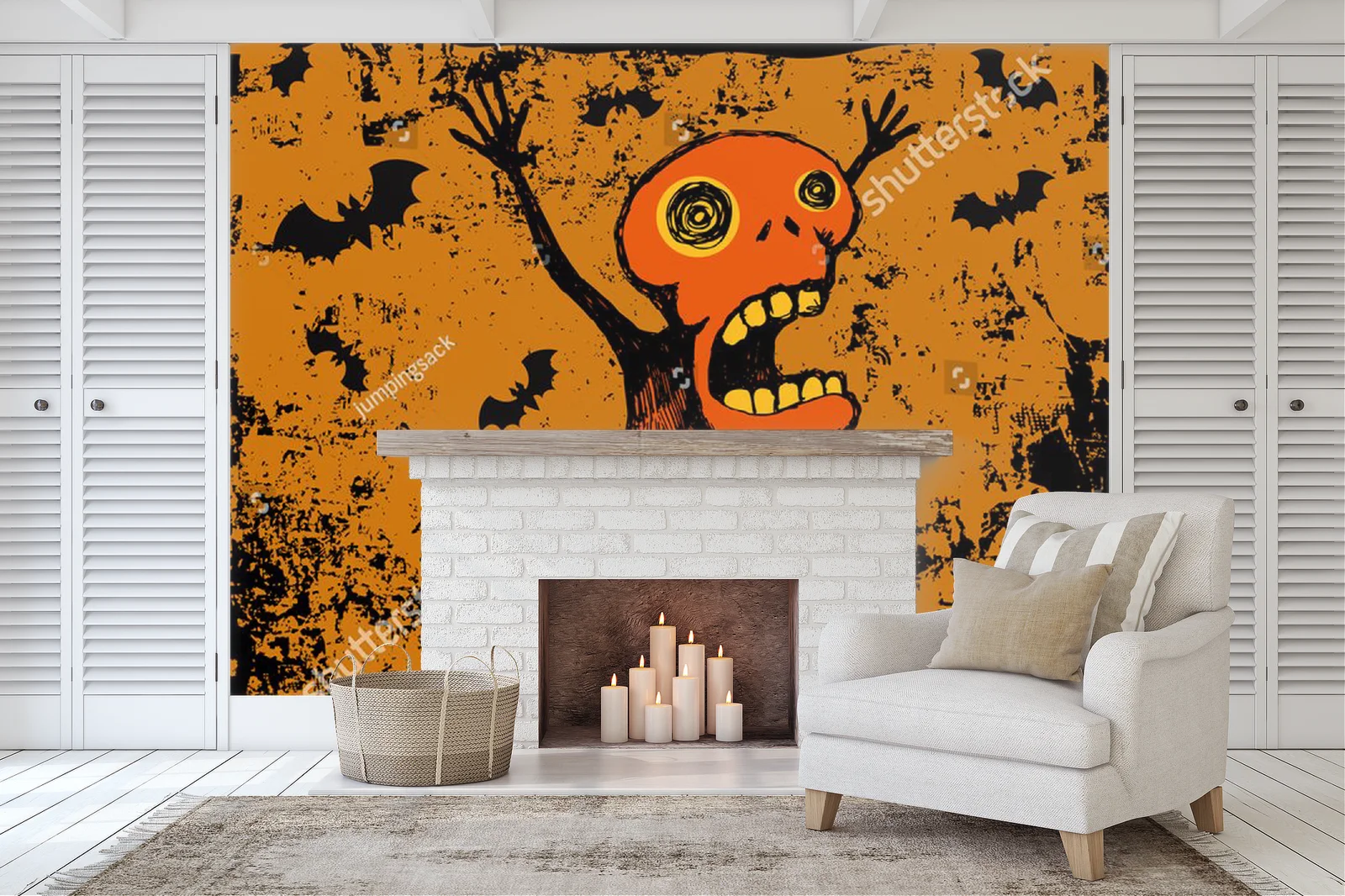 Mroczny urok Halloween z krzyczącym stworem