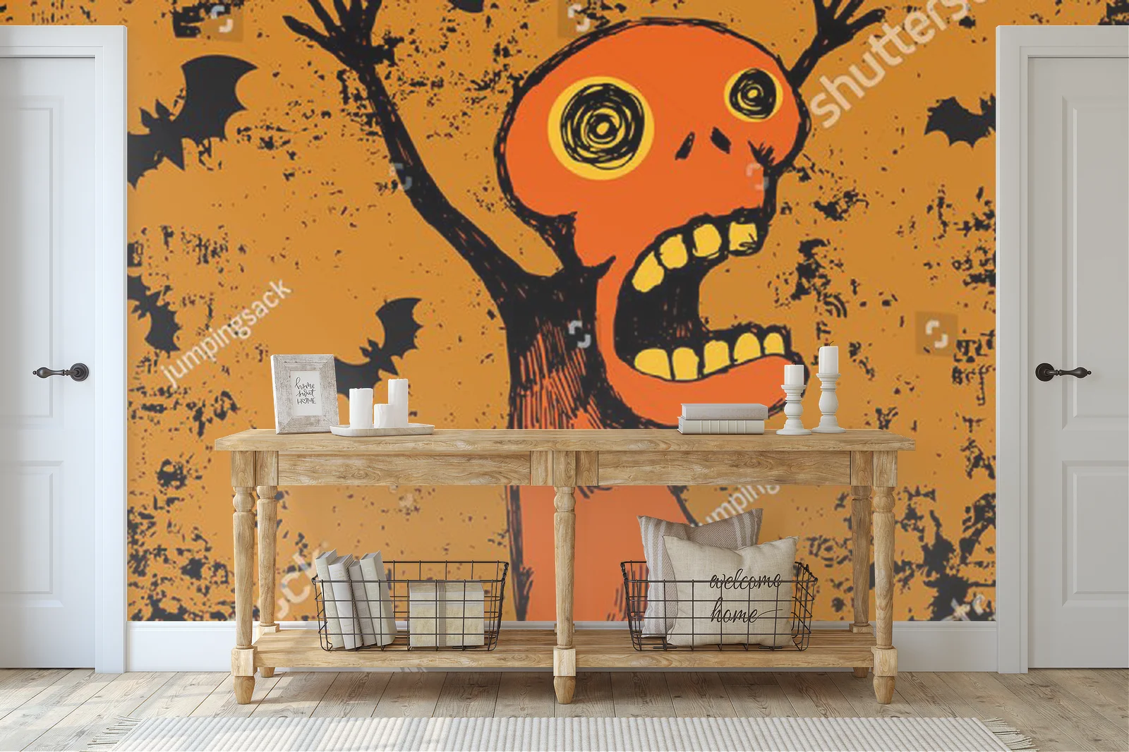 Mroczny urok Halloween z krzyczącym stworem